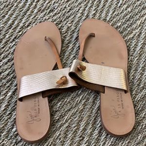 Joie leather flip flops